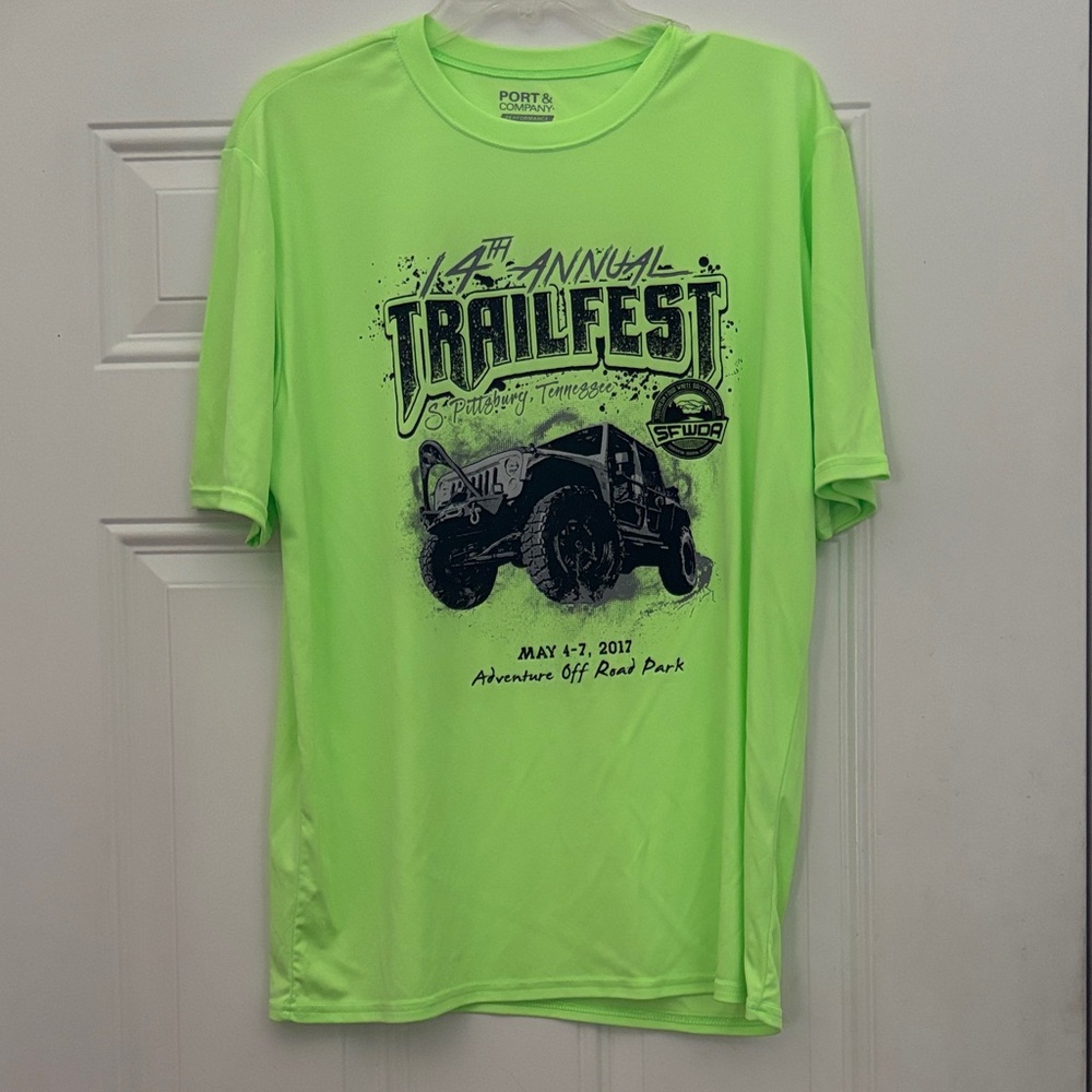14th annual trailfest Neon Green Graphic T-Shirt size large